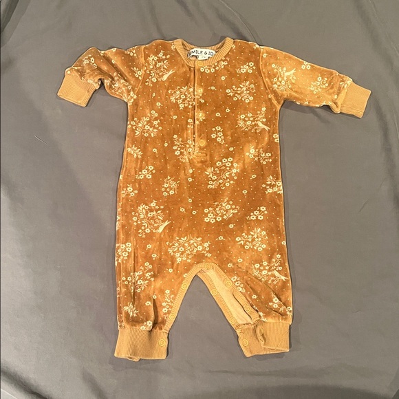 Emile & Ida Brown Floral Kids One Piece - Picture 1 of 3